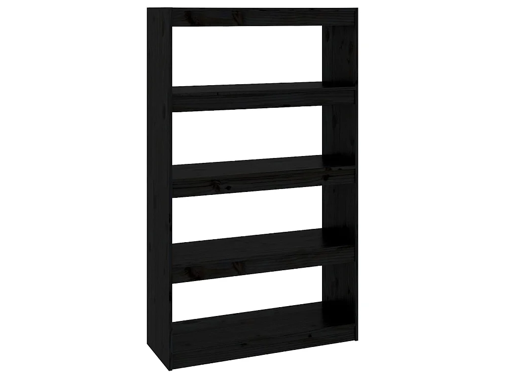 Bibliothèque-Séparateur de pièce Noir 80x30x135,5 cm Pin solide OFR40701 BonneVie Meuble
