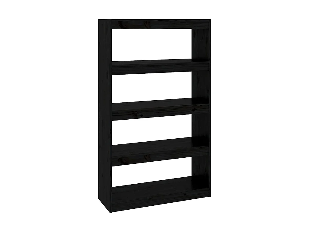 Bücherregal Raumteiler,Bücherschrank Schwarz 80x30x135,5 cm Massivholz Kiefer -gkd804736