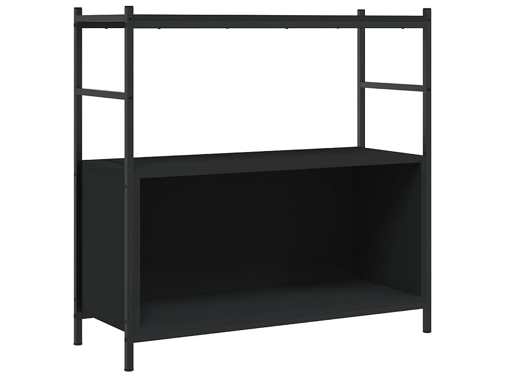 Estantería hierro y madera de ingeniería negro 80x30x78,5 cm ES615531