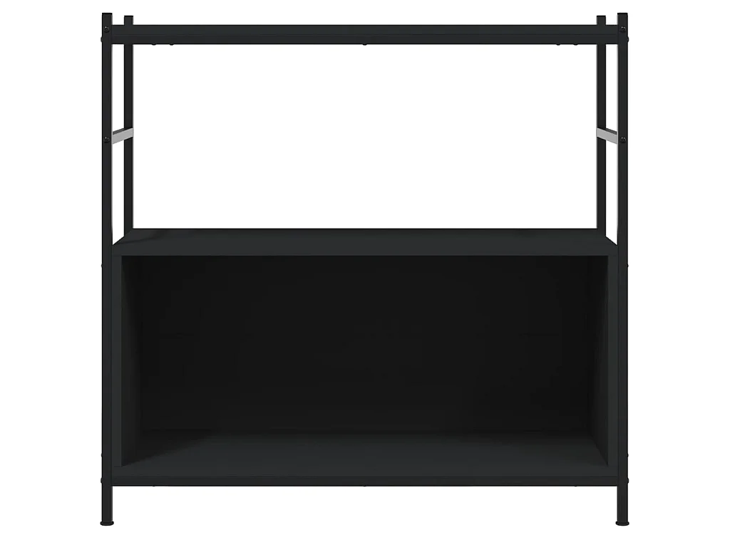 Bibliothèque noir 80x30x78,5 cm bois d'ingénierie et fer OFR61520 BonneVie Meuble