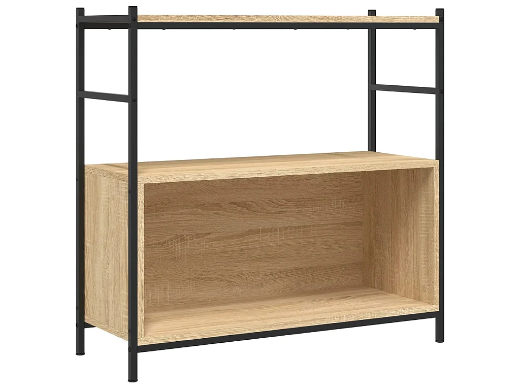 Boekenrek 80x30x78,5 cm bewerkt hout en ijzer sonoma eikenkleur NL972560