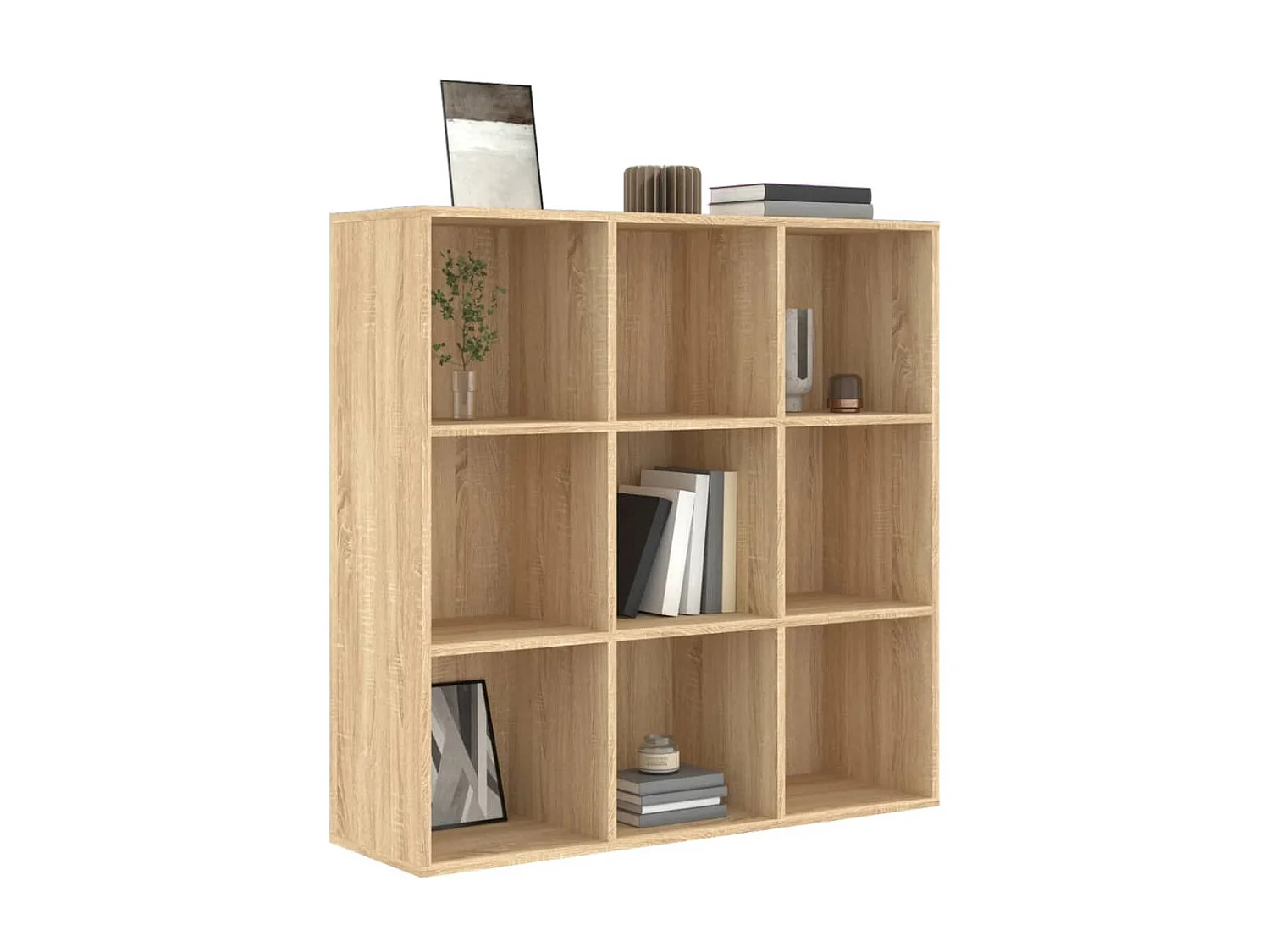 Bibliothèque Chêne sonoma 98x30x98 cm Aggloméré OFR91478 BonneVie Meuble