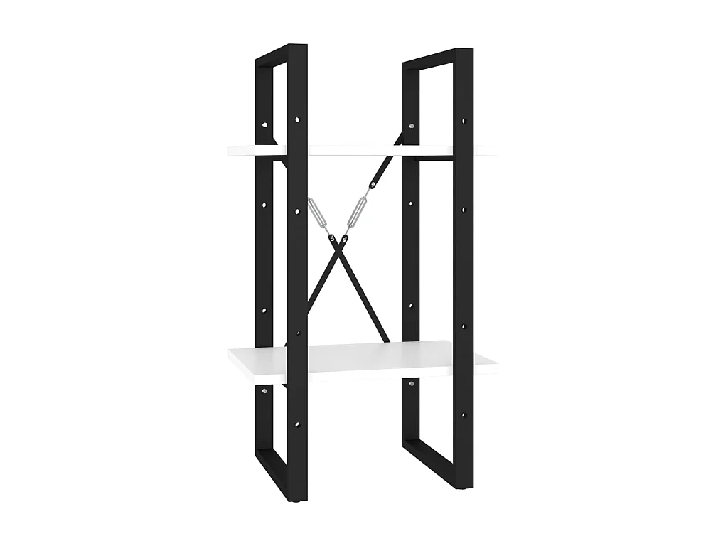 Boekenkast met 2 schappen 40x30x70 cm bewerkt hout wit NL359507