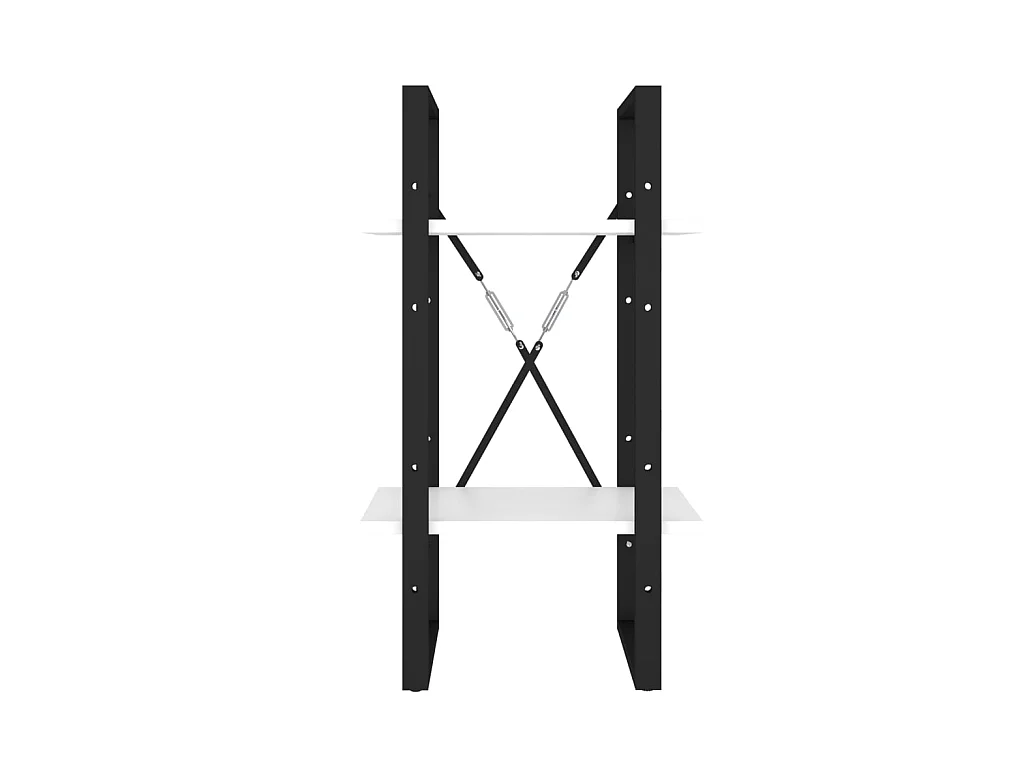 Boekenkast met 2 schappen 40x30x70 cm bewerkt hout wit NL359507