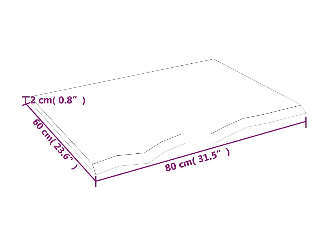 Étagère murale 80x60x2 cm bois de chêne massif non traité OFR34412 BonneVie Meuble