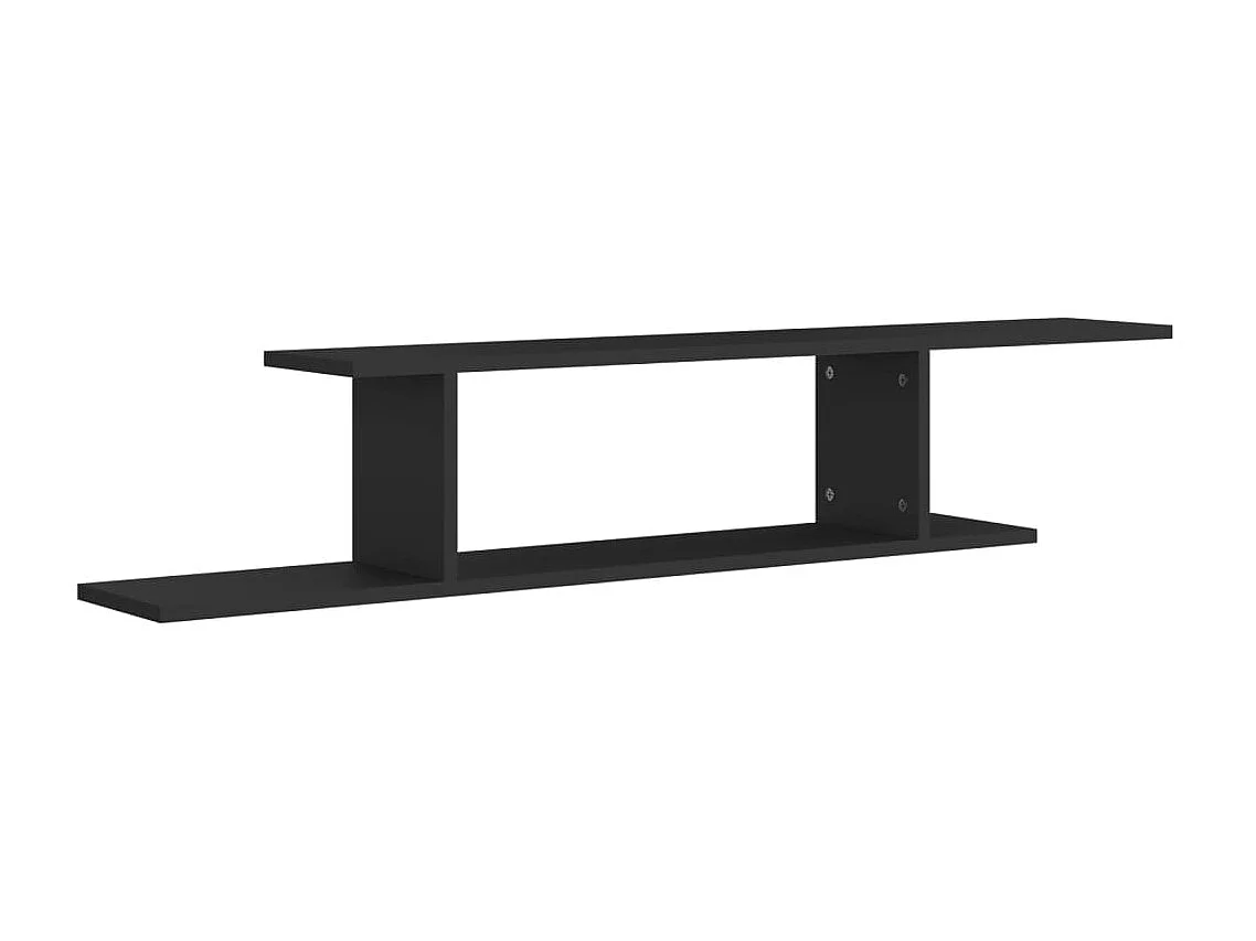Étagère TV murale Noir 125x18x23 cm Aggloméré OFR45035 BonneVie Meuble