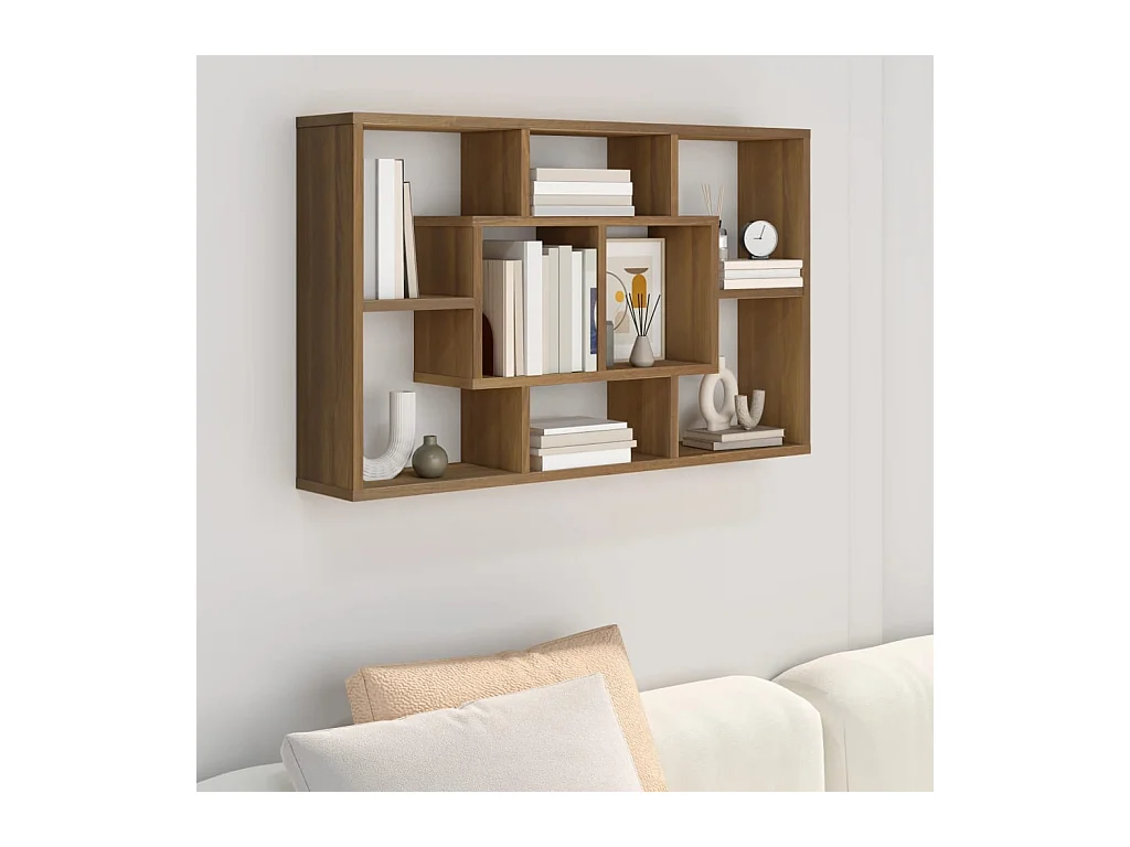 Étagère murale Chêne marron 85x16x52,5 cm Bois d'ingénierie SDD76818 BonneVie Meuble