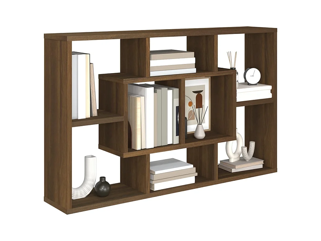 Étagère murale Chêne marron 85x16x52,5 cm Bois d'ingénierie SDD76818 BonneVie Meuble