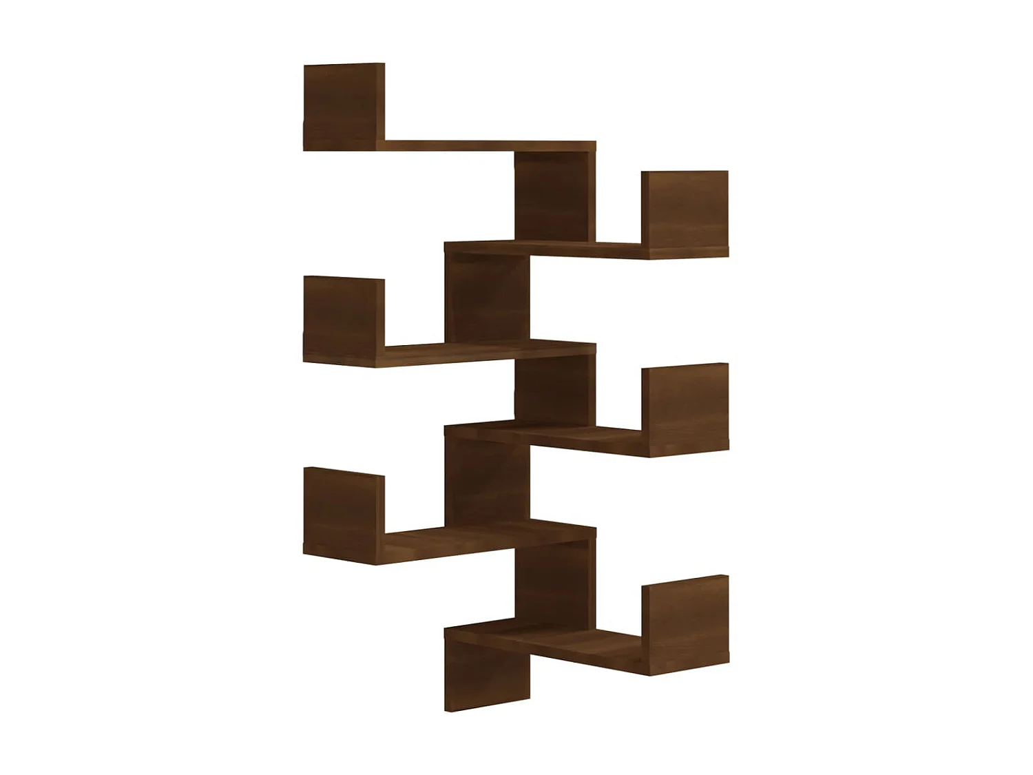 Étagères d'angle murales 2 pcs Chêne marron 40x40x50 cm Bois OFR88321 BonneVie Meuble