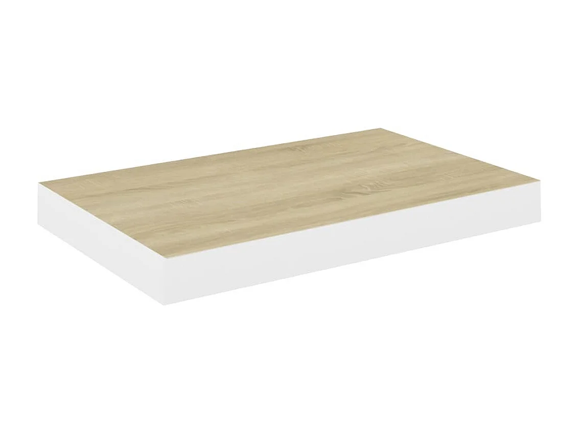 Étagères murales 4 pcs chêne et blanc 50x23x3,8 cm MDF OFR23134 BonneVie Meuble
