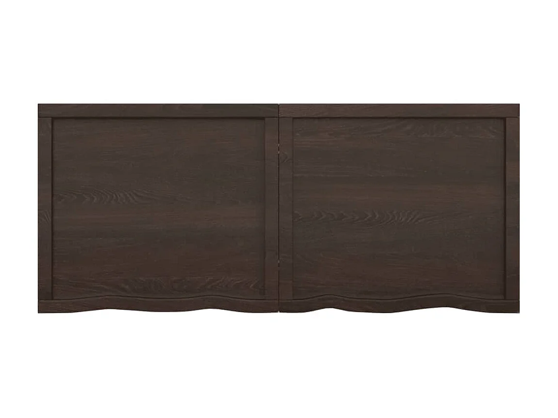 Étagère murale marron foncé bois chêne massif traité OFR80489 BonneVie Meuble