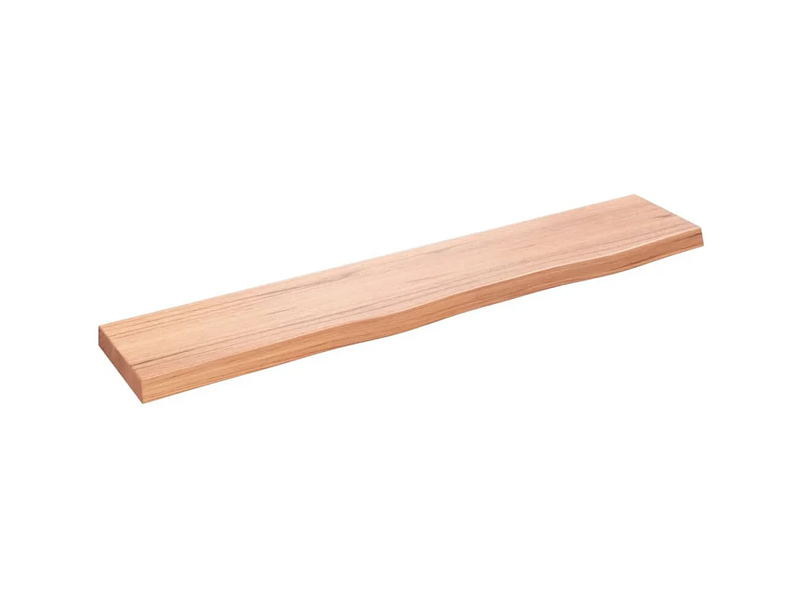 Étagère murale marron clair 100x20x4cm bois chêne massif traité OFR17869 BonneVie Meuble