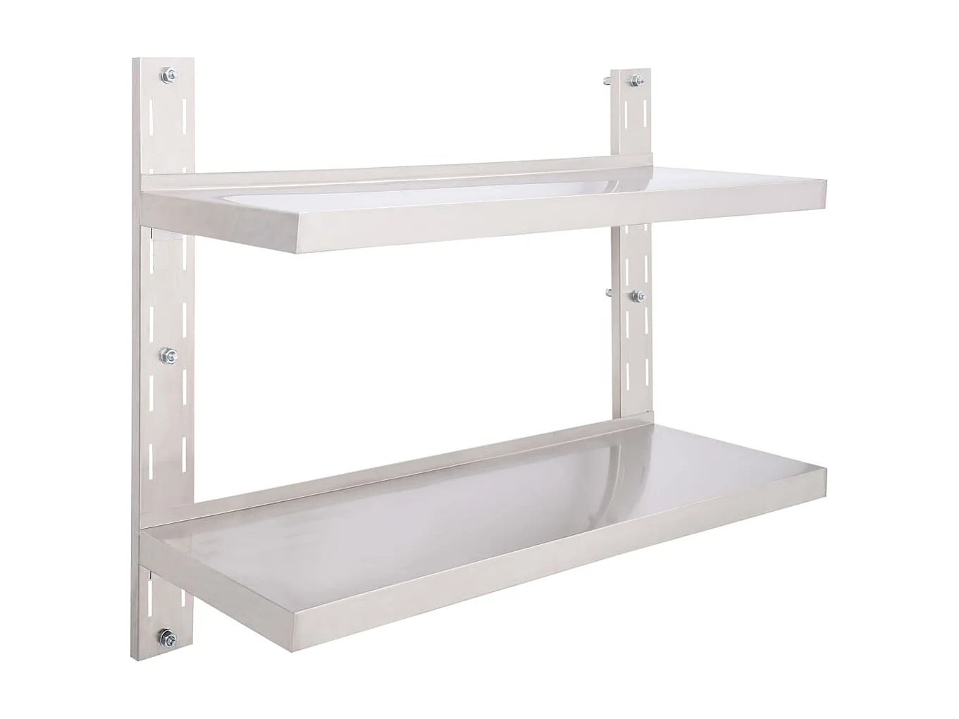 Étagère murale à 2 niveaux Acier inoxydable 100x30 cm OFR66545 BonneVie Meuble