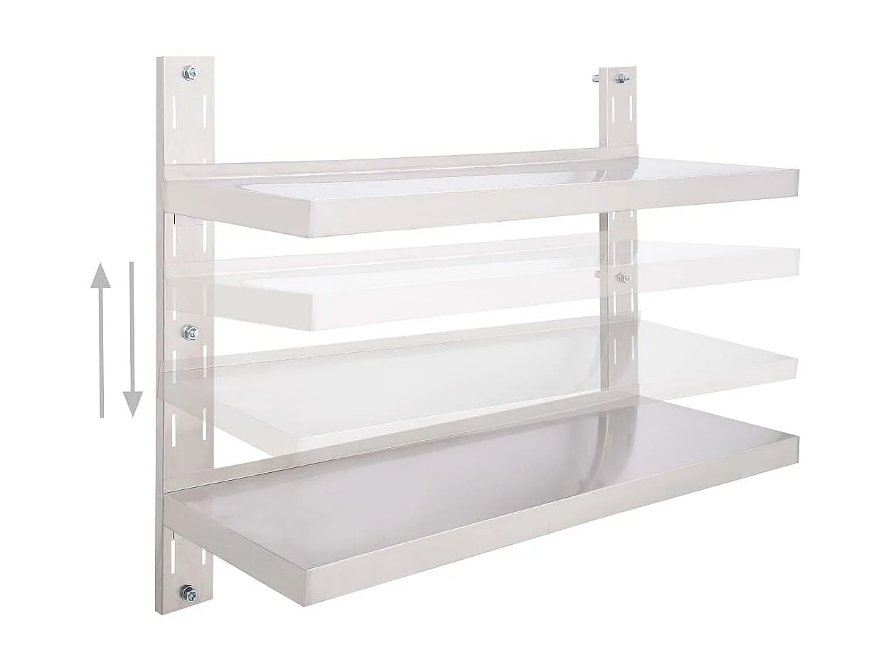 Étagère murale à 2 niveaux Acier inoxydable 100x30 cm OFR66545 BonneVie Meuble