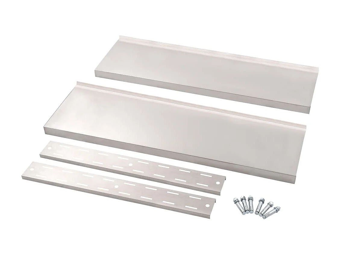 Étagère murale à 2 niveaux Acier inoxydable 100x30 cm OFR66545 BonneVie Meuble