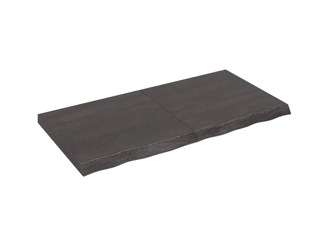 Étagère murale marron foncé bois chêne massif traité OFR54165 BonneVie Meuble