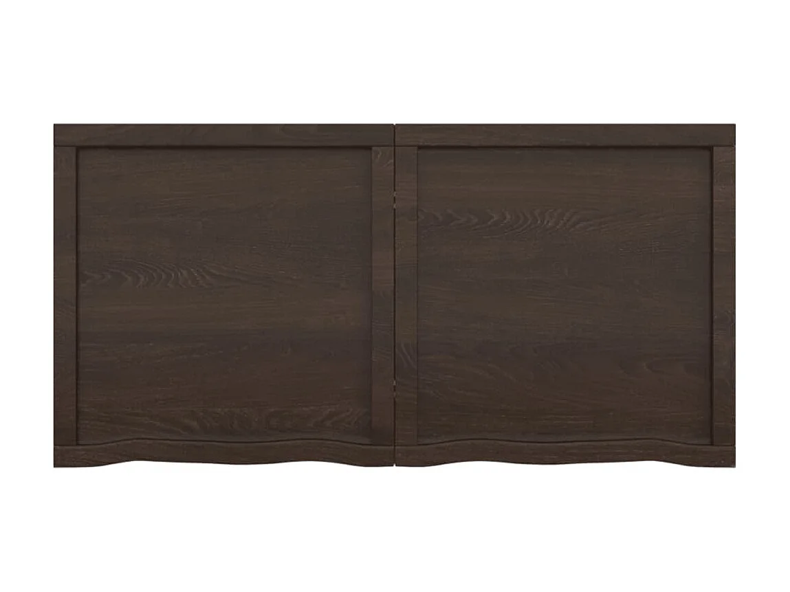 Étagère murale marron foncé bois chêne massif traité OFR54165 BonneVie Meuble