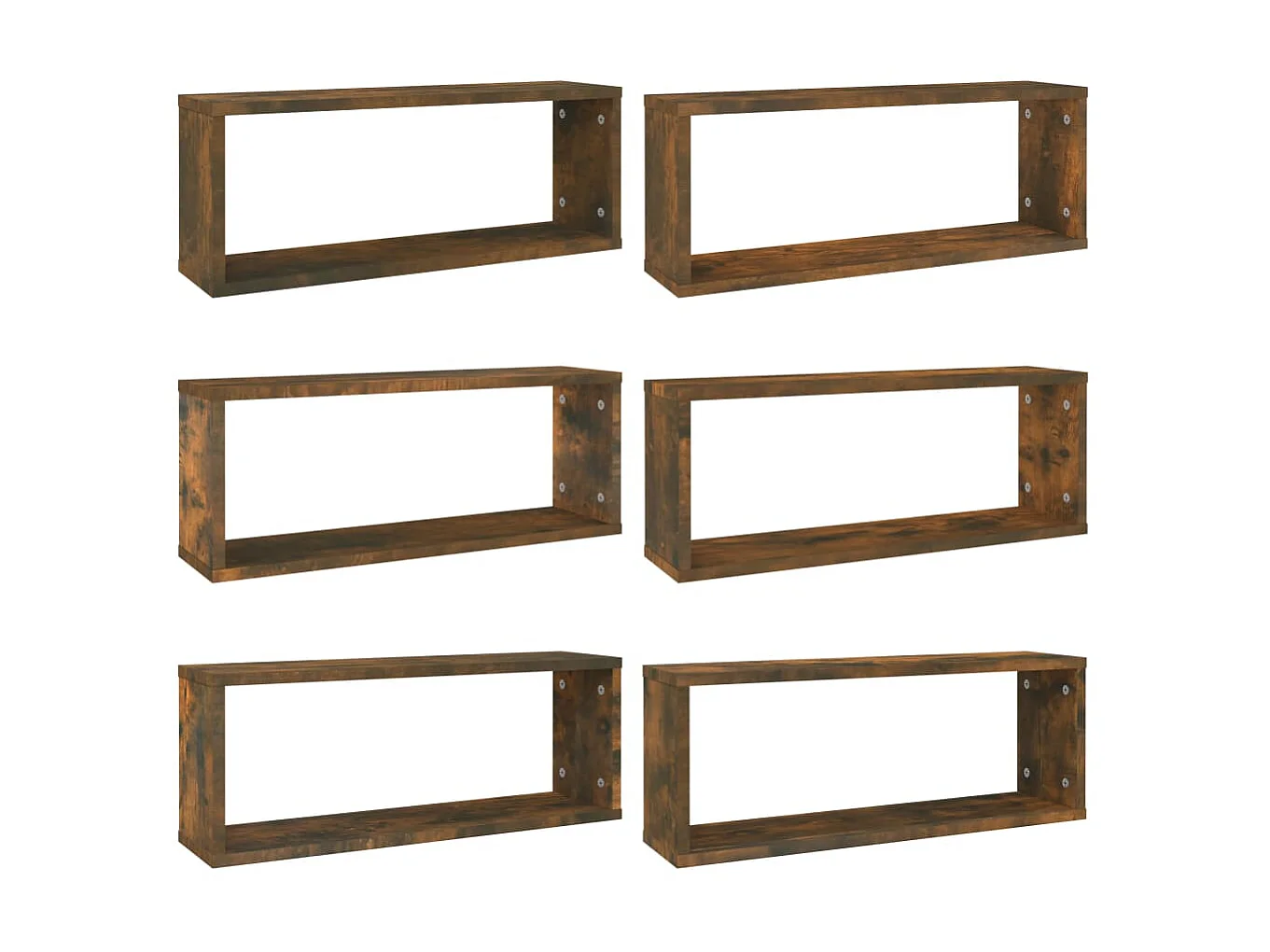 Étagères murales cube 6 pcs Chêne fumé 60x15x23 cm Bois OFR67291 BonneVie Meuble