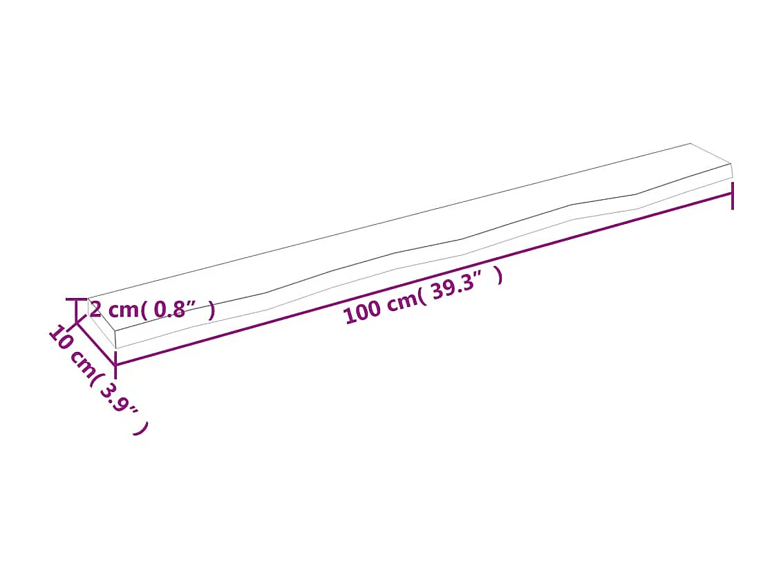 Estante de pared madera roble tratada marrón oscuro 100x10x2 cm ES80634