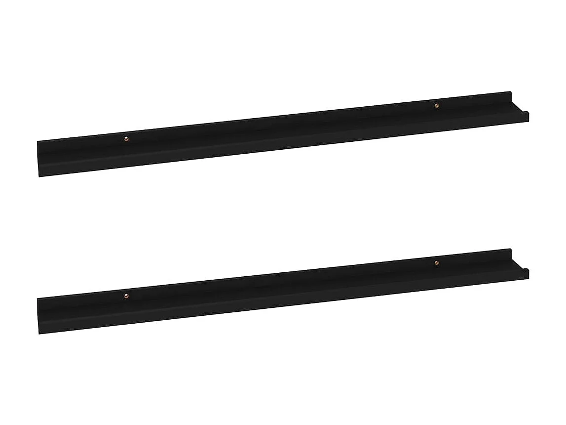 Étagères murales 2 pcs Noir 100x9x3 cm OFR36222 BonneVie Meuble