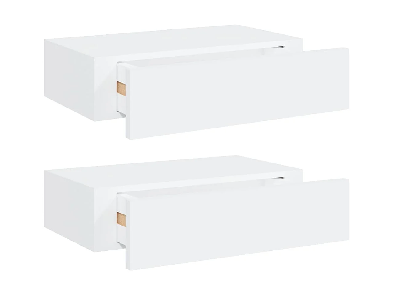 Prateleiras de parede com gavetas 2pcs MDF 40x23,5x10 cm branco PT360663