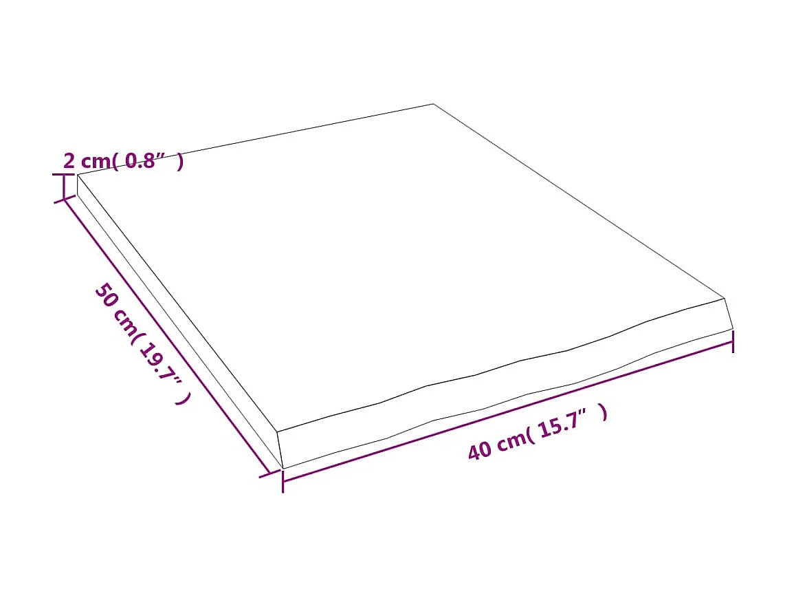 Étagère murale marron clair 40x50x2 cm bois chêne massif traité OFR68709 BonneVie Meuble