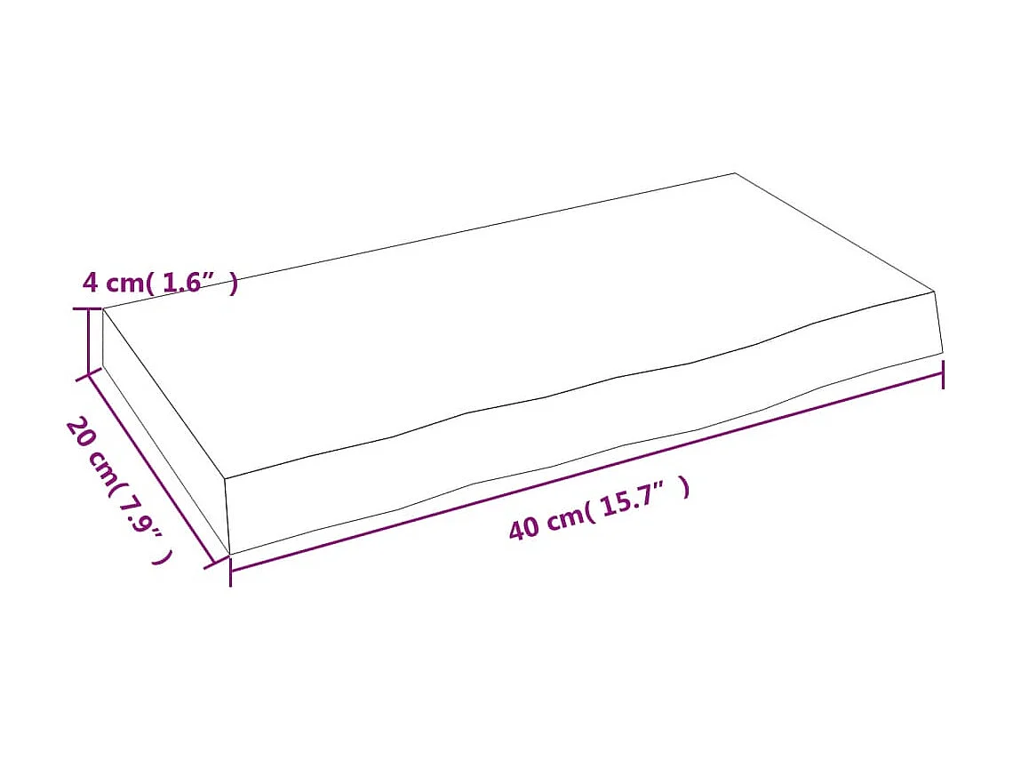Wandschap 40x20x4 cm onbehandeld massief eikenhout NL368485