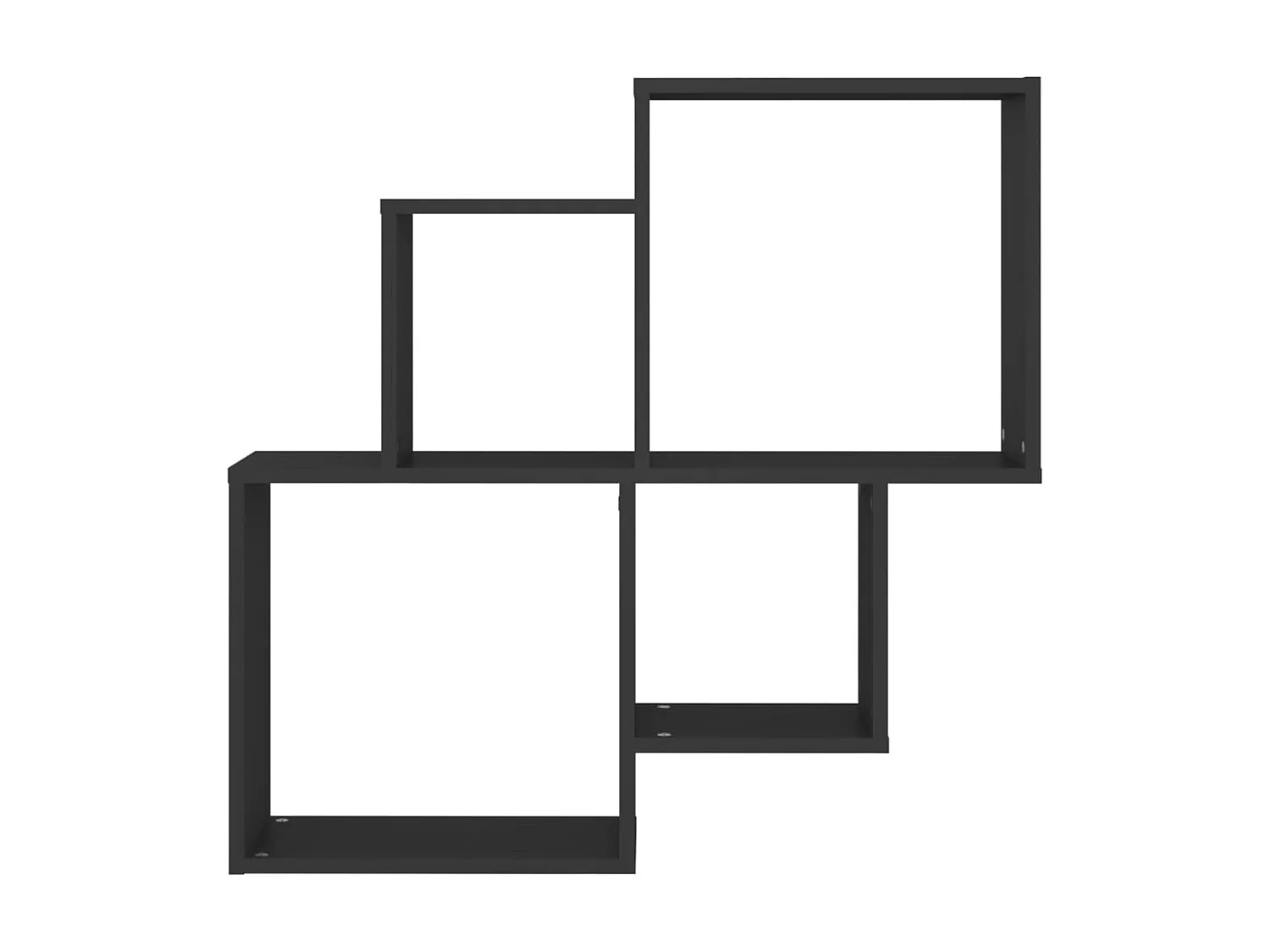 Estante cubo de pared madera contrachapada negro 80x15x78,5 cm ES69520