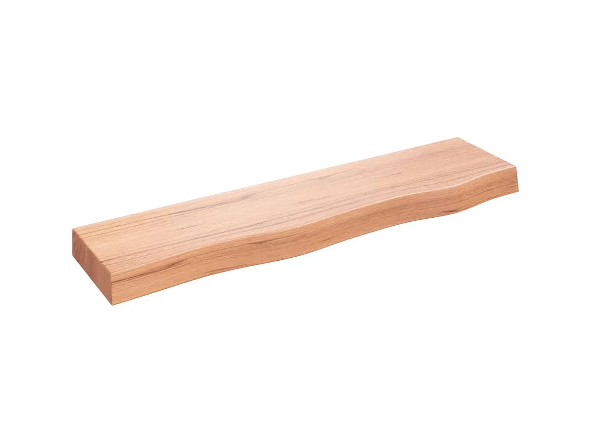 Étagère murale marron clair 80x20x6 cm bois chêne massif traité OFR41577 BonneVie Meuble
