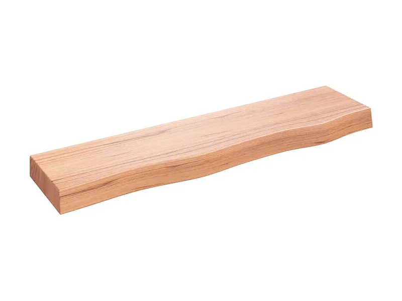 Étagère murale marron clair 80x20x6 cm bois chêne massif traité OFR41577 BonneVie Meuble