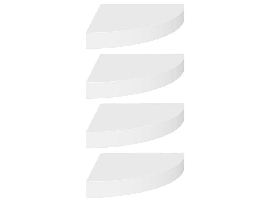 Étagères d'angle murales 4 pcs blanc 25x25x3,8 cm MDF OFR44586 BonneVie Meuble