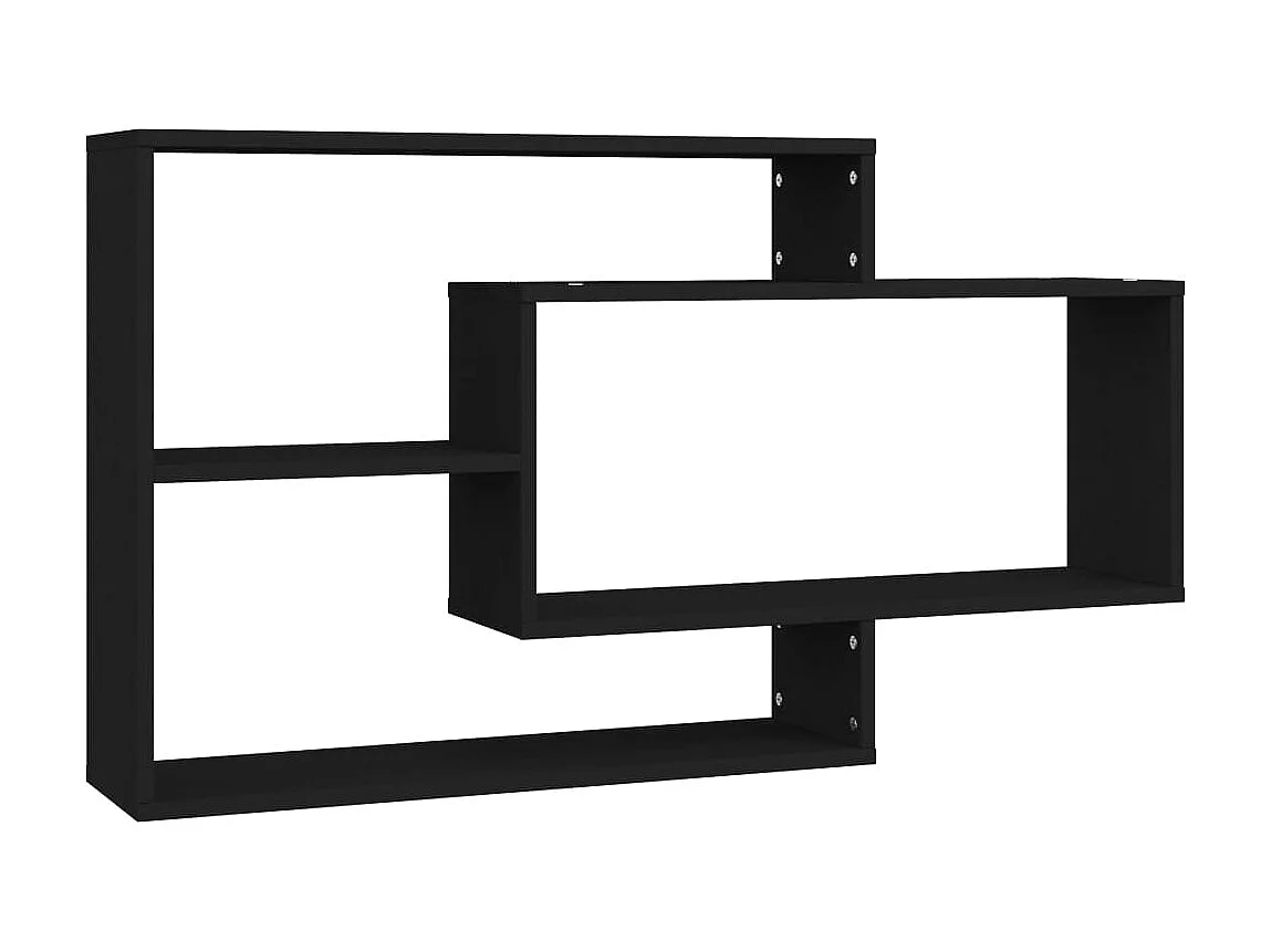 Estantes de pared de madera contrachapada negro 104x20x58,5 cm ES90238