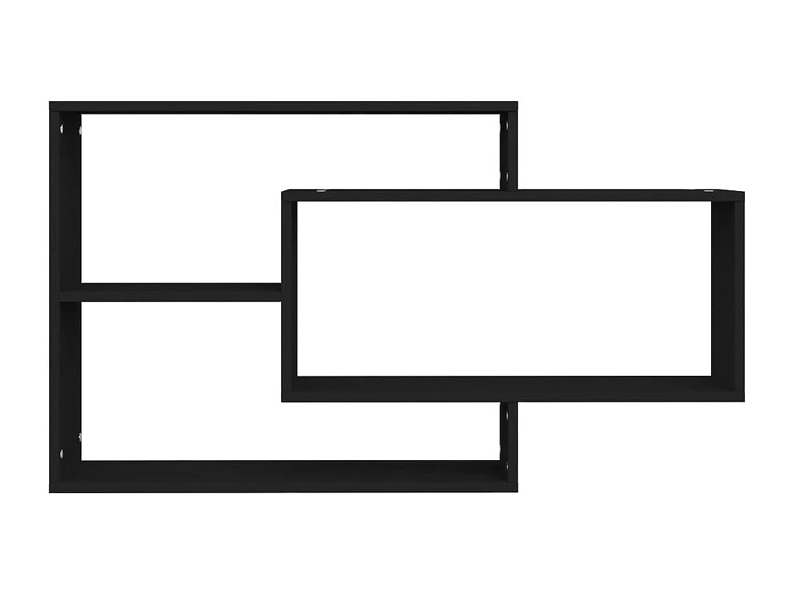 Estantes de pared de madera contrachapada negro 104x20x58,5 cm ES90238