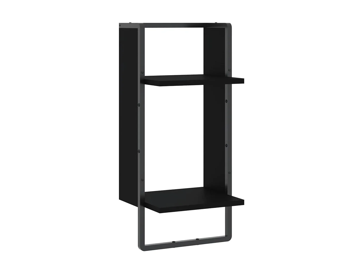 Étagère murale avec barre noir 30x25x65 cm OFR37874 BonneVie Meuble