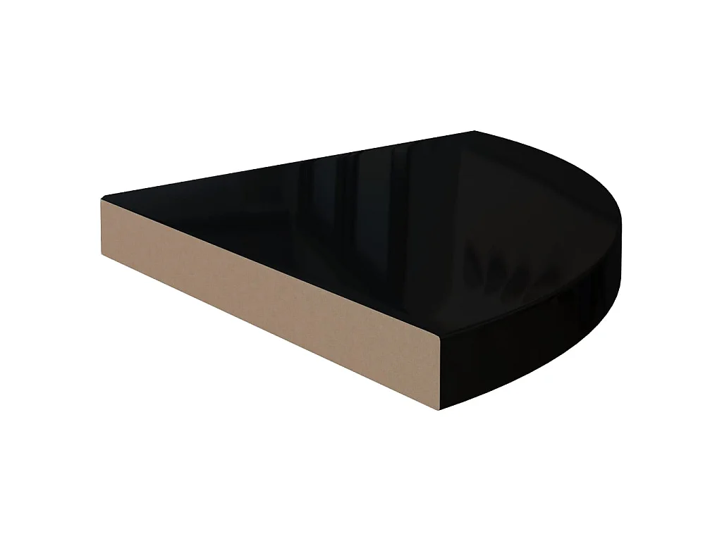 Hoekschappen zwevend 2 st 35x35x3,8 cm MDF hoogglans zwart NL415493