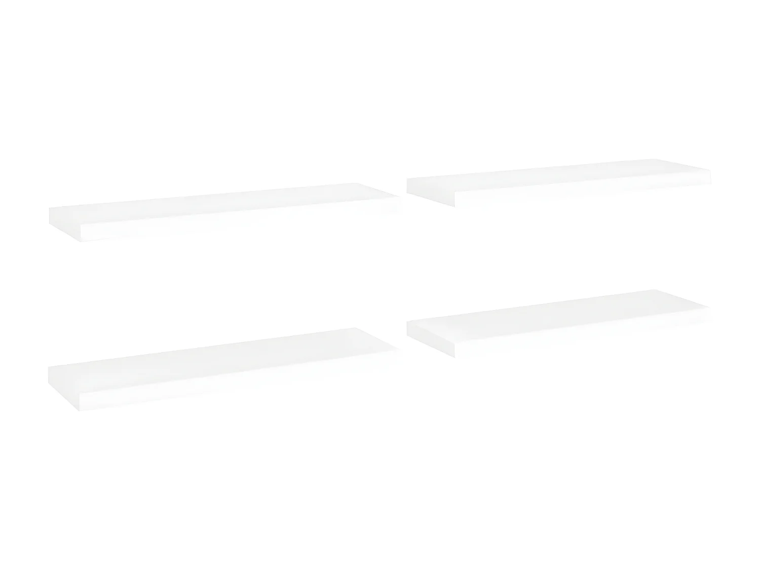 Étagères murales murales 4 pcs blanc 80x23,5x3,8 cm MDF OFR11845 BonneVie Meuble