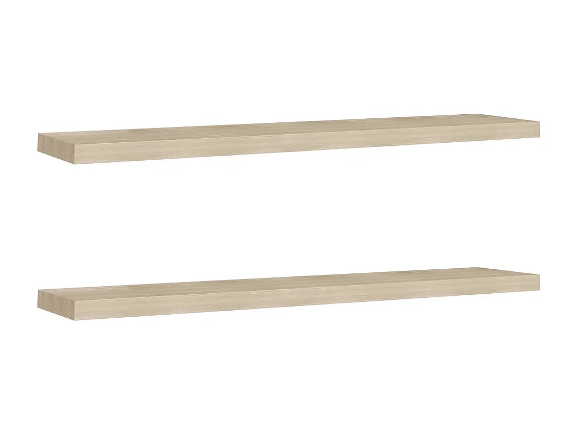 Estantes de pared pared 2 uds color roble MDF 120x23,5x3,8cm ES47742