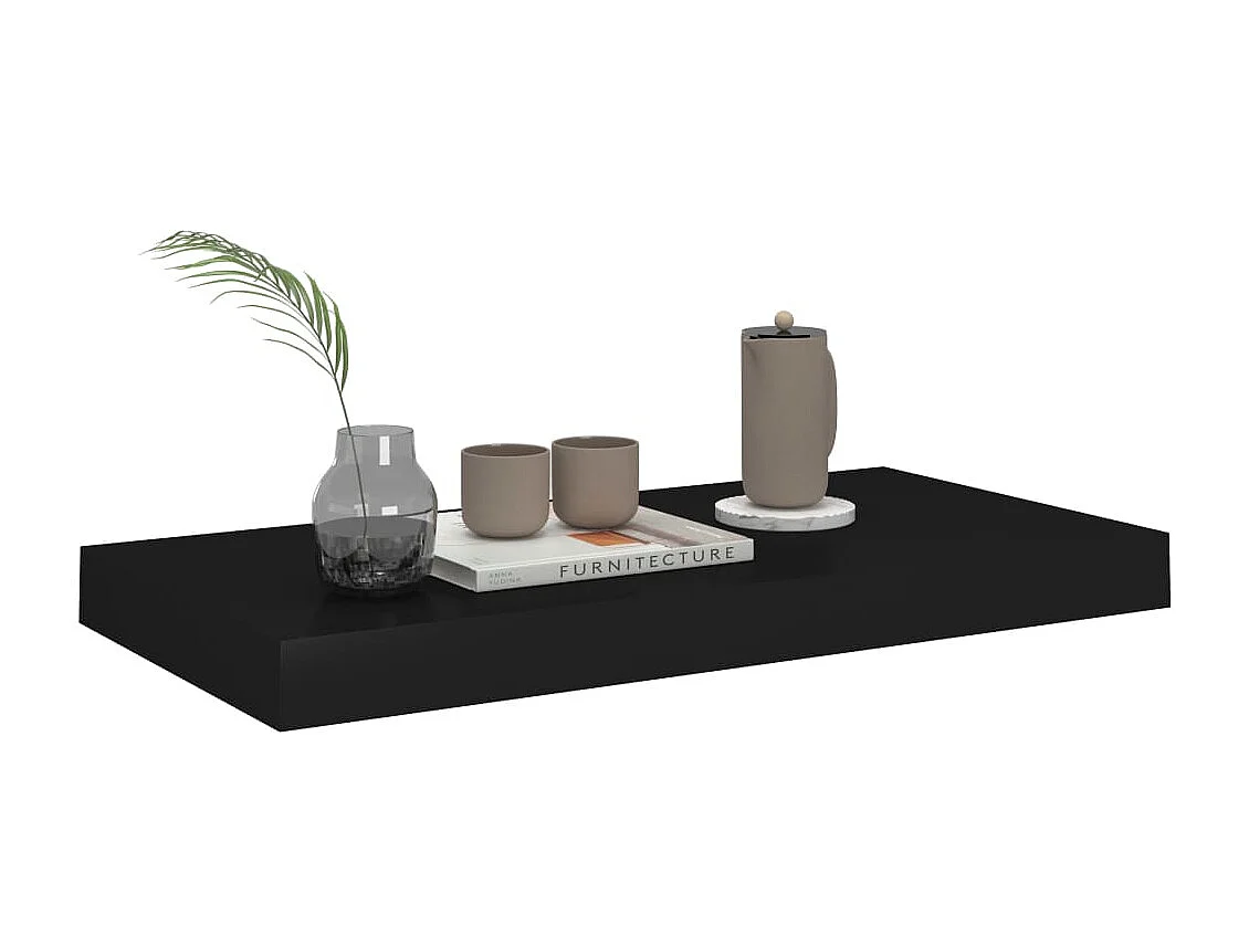 Étagère murale murale noir 50x23x3,8 cm MDF OFR33504 BonneVie Meuble