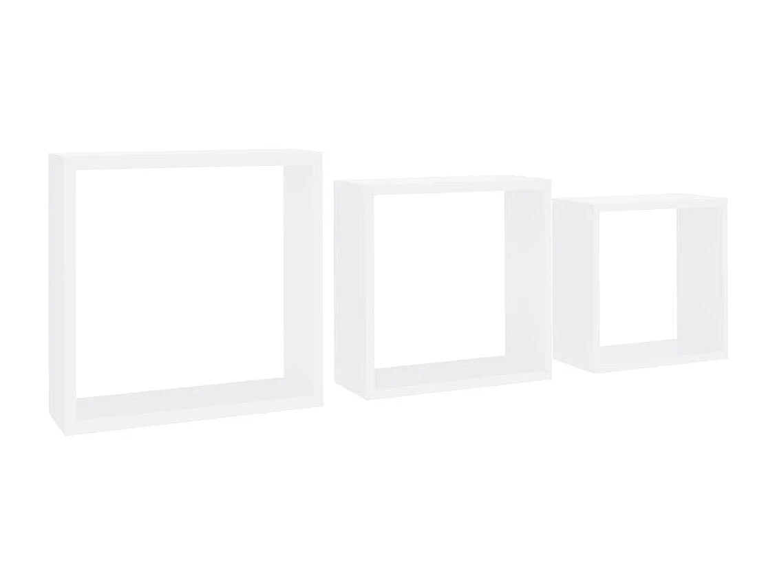 Étagères murales sous forme de cube 3 pcs Blanc MDF OFR39807 BonneVie Meuble