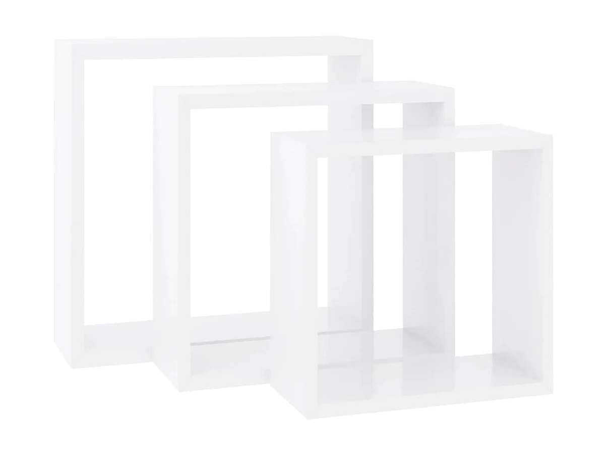 Étagères murales sous forme de cube 3 pcs Blanc MDF OFR39807 BonneVie Meuble