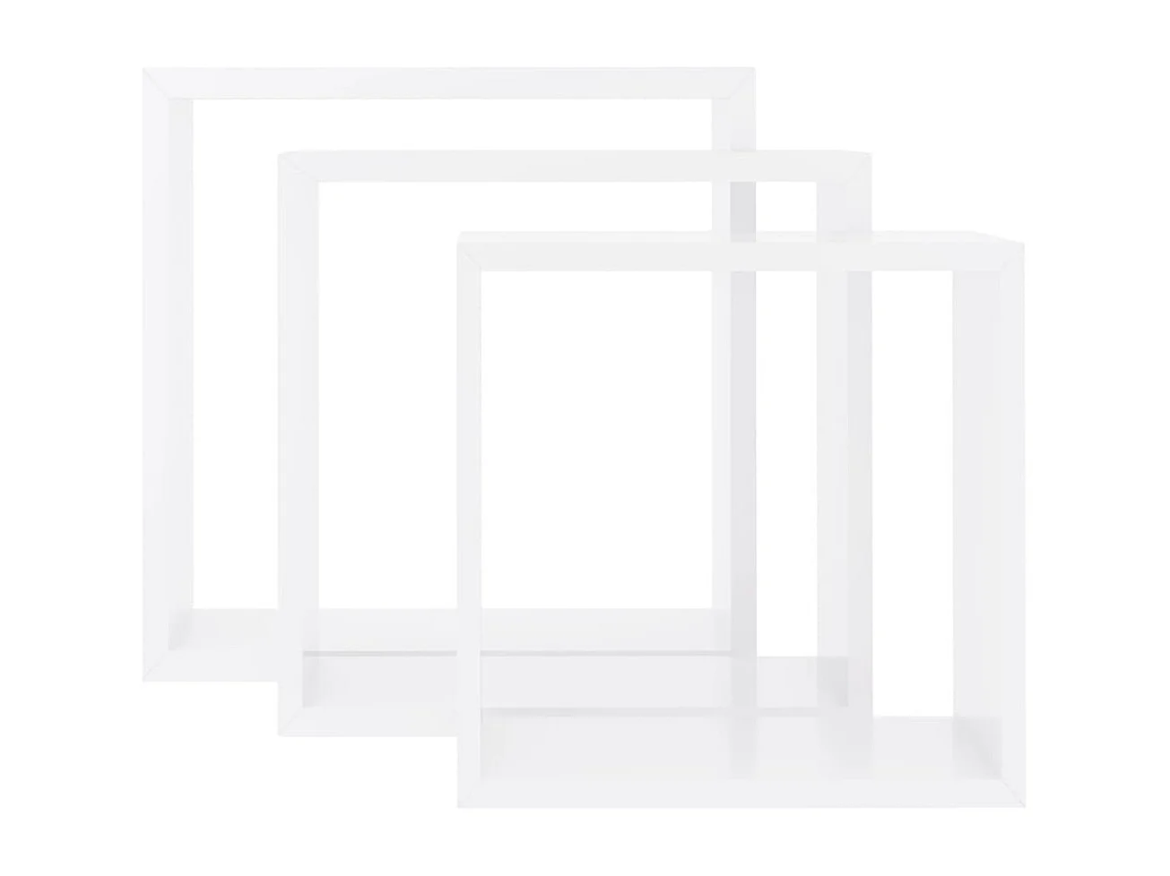 Étagères murales sous forme de cube 3 pcs Blanc MDF OFR39807 BonneVie Meuble
