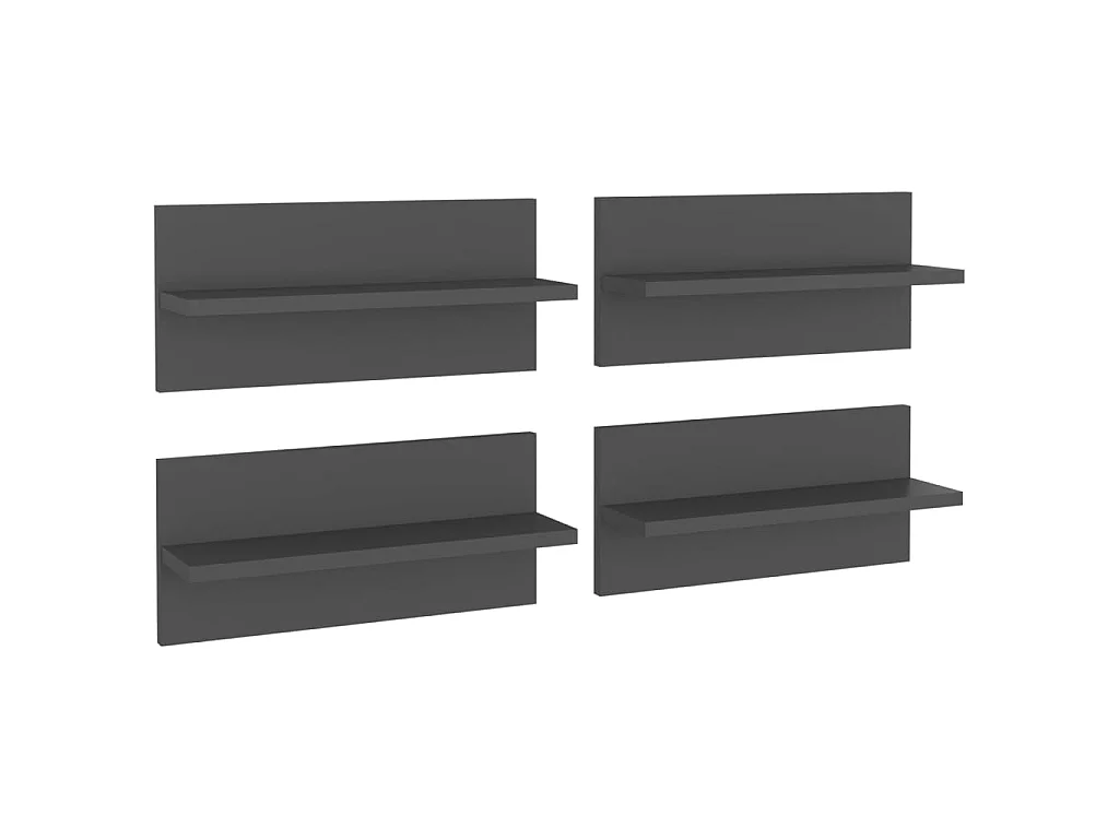 Wandschappen 4 st 40x11,5x18 cm bewerkt hout grijs NL296439