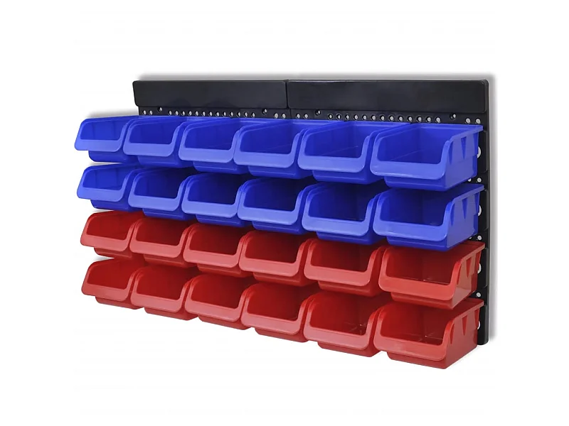 Étagères à outils de garage murale 2 pcs Bleu et rouge SAS1665 BonneVie Meuble