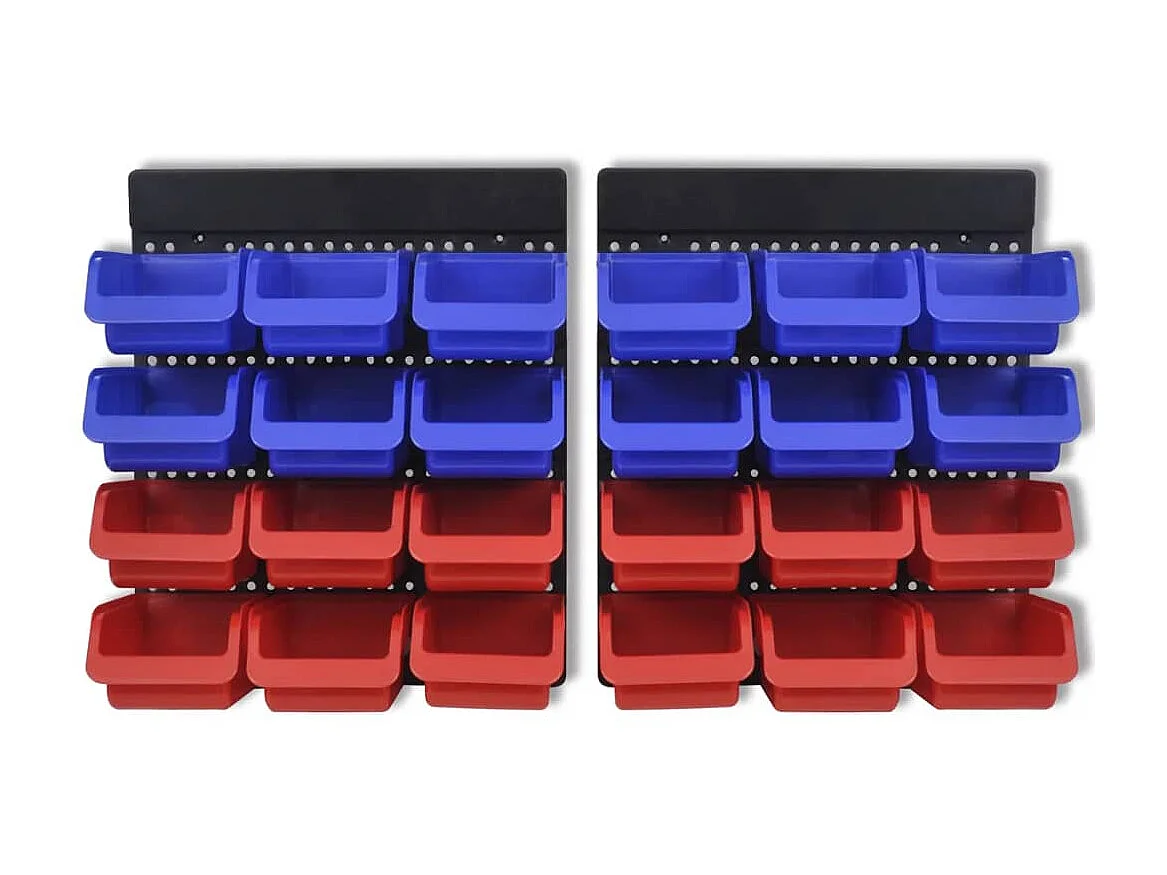 Étagères à outils de garage murale 2 pcs Bleu et rouge SAS1665 BonneVie Meuble