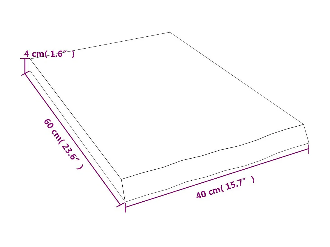 Étagère murale marron clair bois chêne massif traité OFR47446 BonneVie Meuble