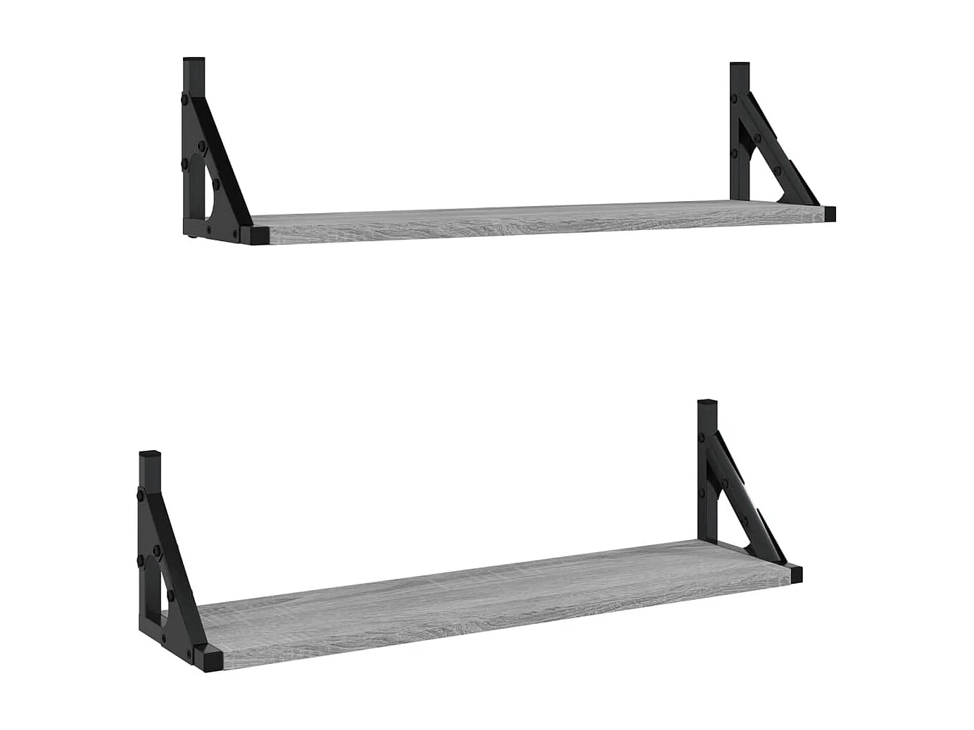 Étagères murales 2 pcs sonoma gris 60x15x15,5 cm OFR75190 BonneVie Meuble