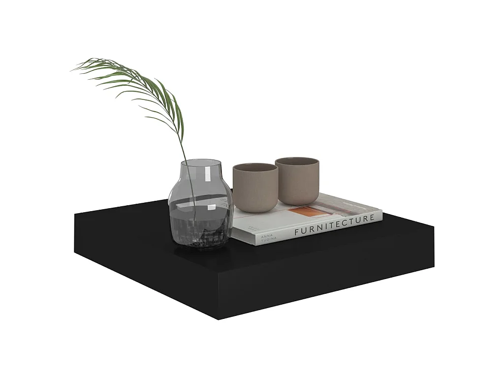 Étagère murale murale noir 23x23,5x3,8 cm MDF OFR33243 BonneVie Meuble