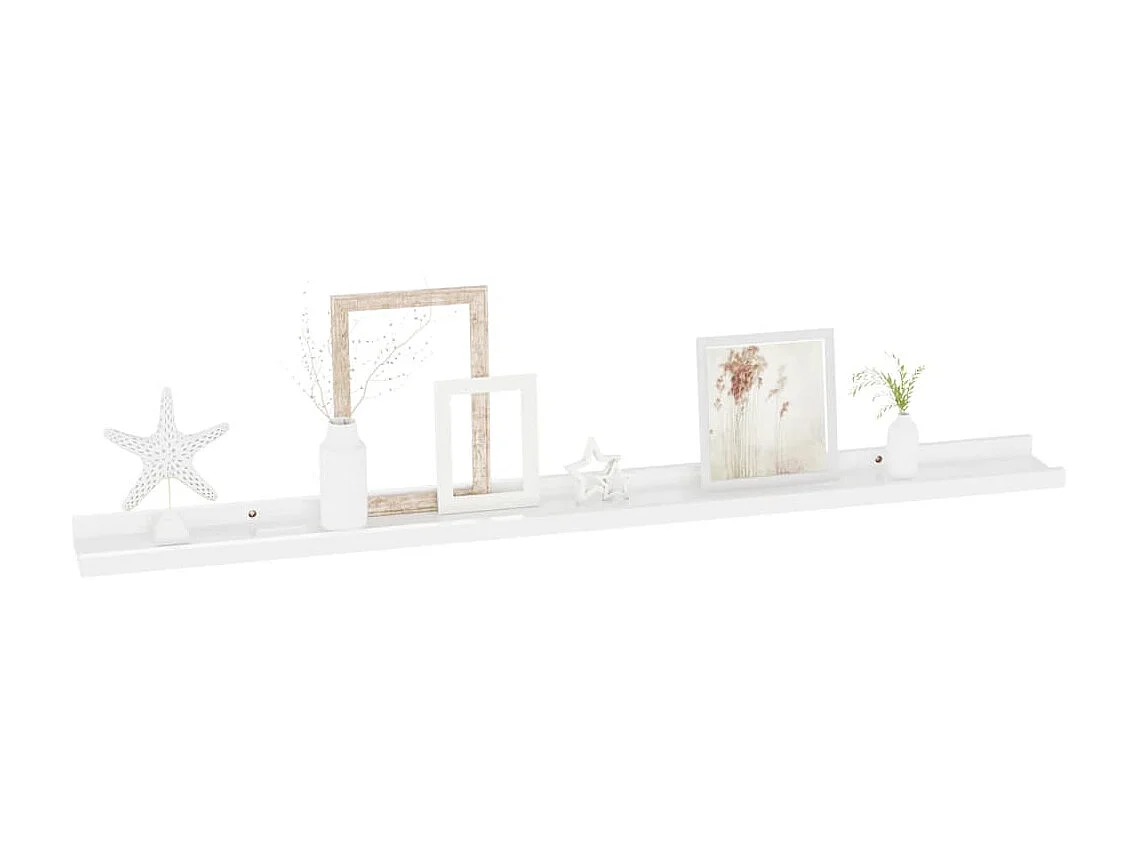 Étagères murales 2 pcs Blanc brillant 100x9x3 cm OFR12517 BonneVie Meuble