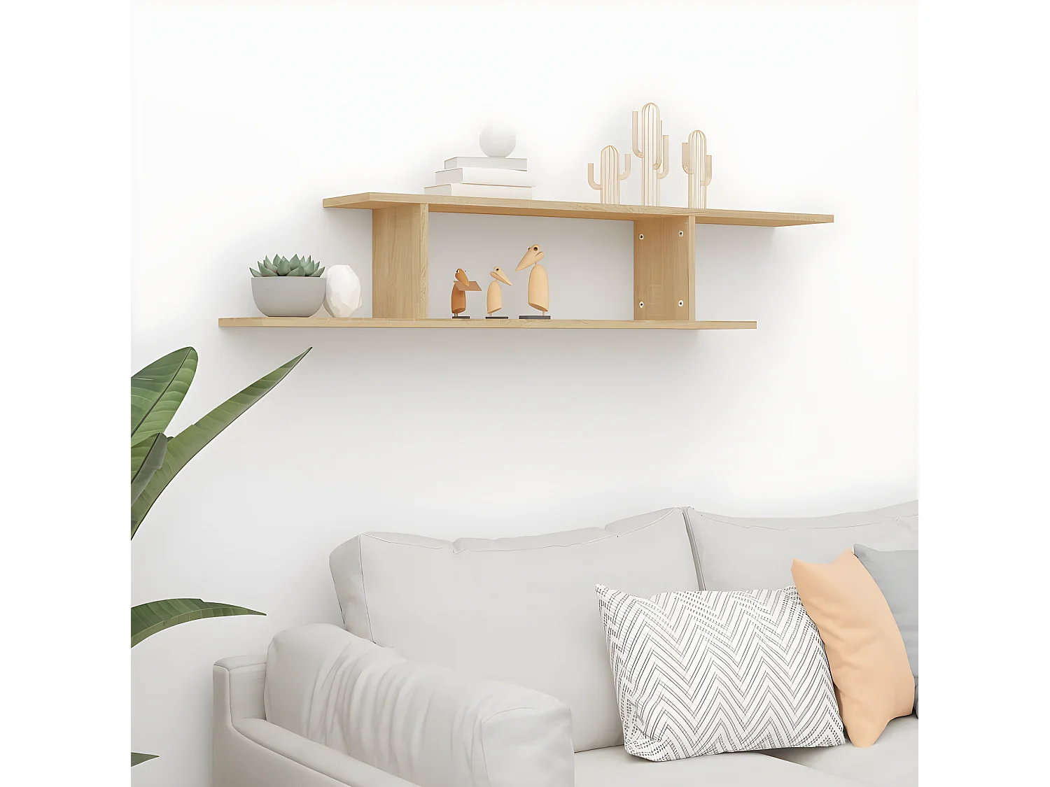 Étagère TV murale Chêne Sonoma 125x18x23 cm Aggloméré OFR40250 BonneVie Meuble