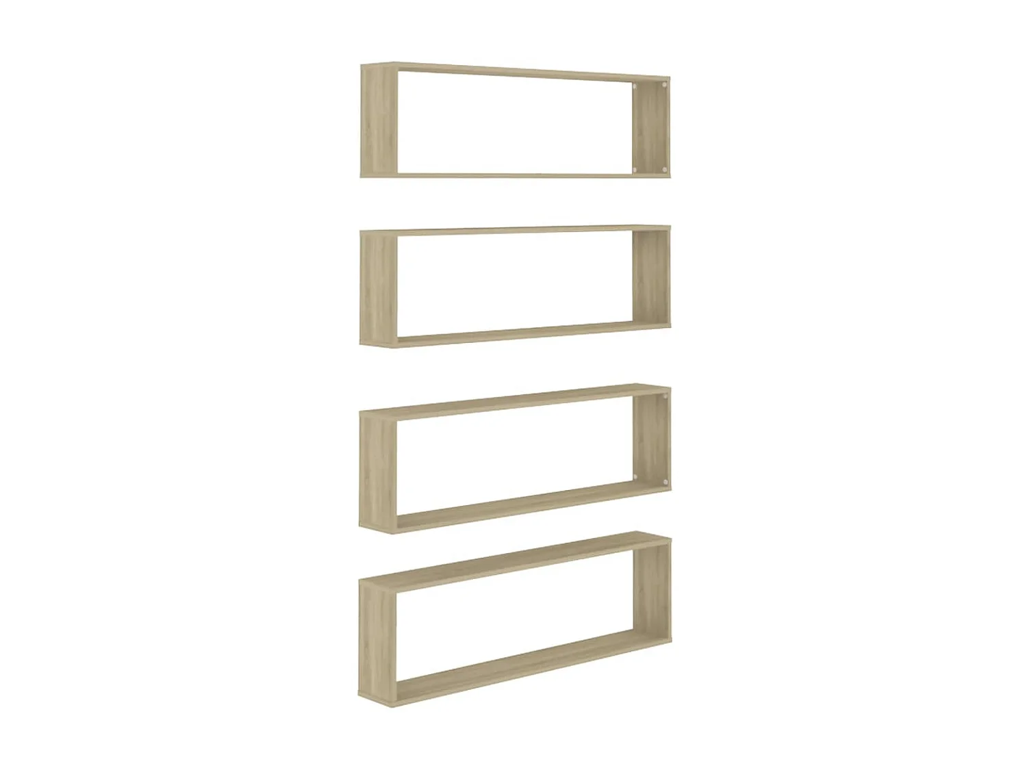 Étagères cube murales 4 pcs Chêne Sonoma 100x15x30 cm Aggloméré -ASAF40797 BonneVie Meuble